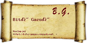 Bitó Gazsó névjegykártya